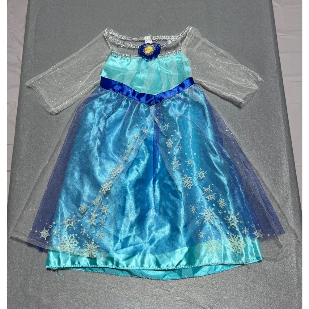 Disney Frozen Elsa Costume Dress Girls Sizes 4-6X Jakks Pacific Blue Snowflake